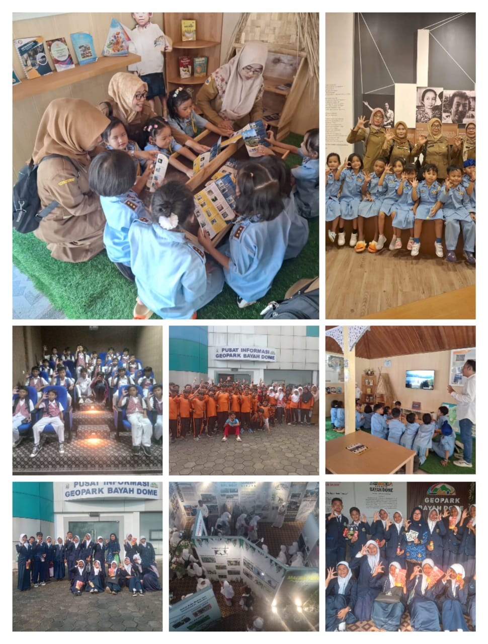 Kunjungan siswa-siswi TK,SD,SMP dilebak ke Pusat Informasi dan Pojok Baca geopark Bayah Dome