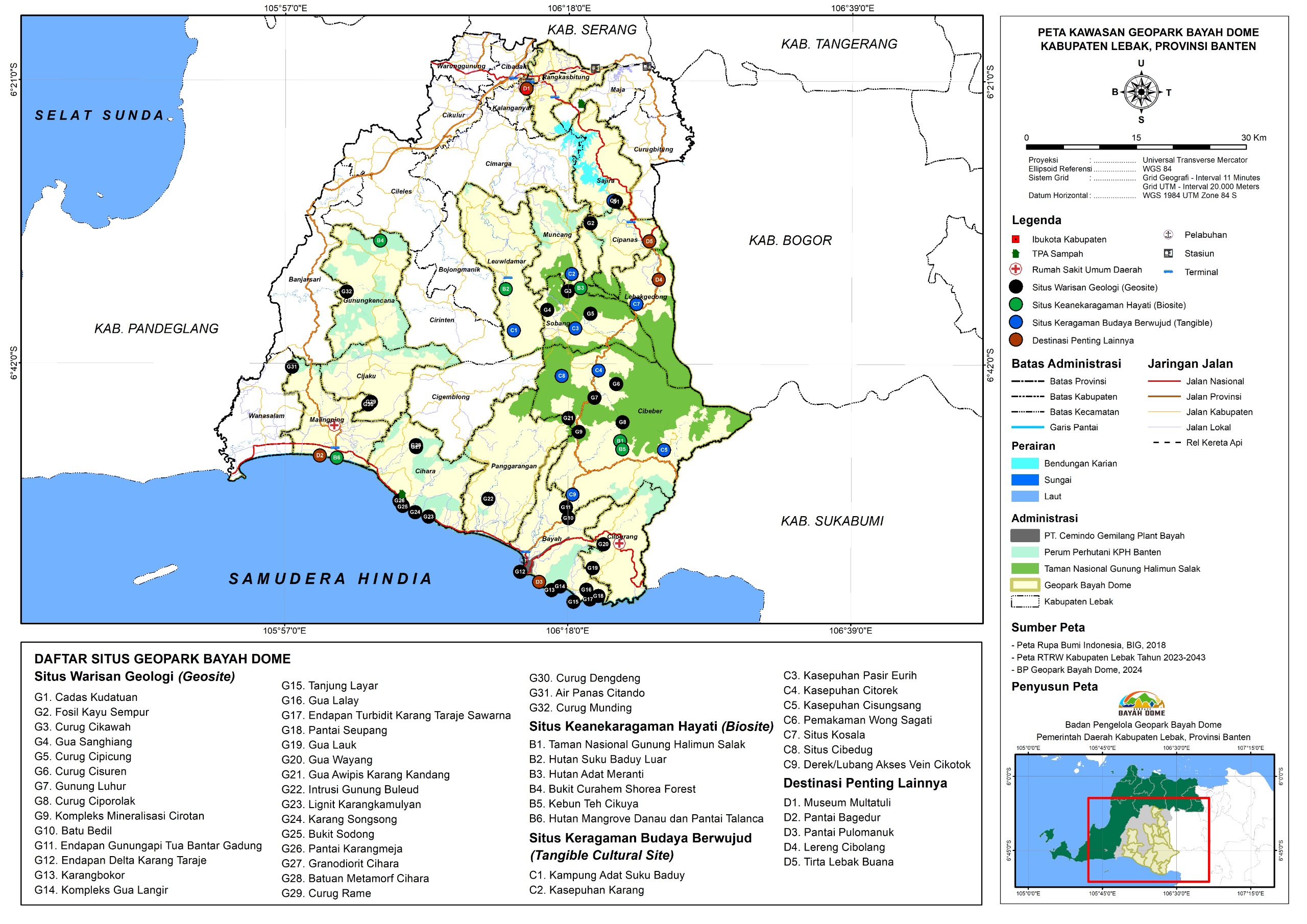 Map Geopark Bayah Dome